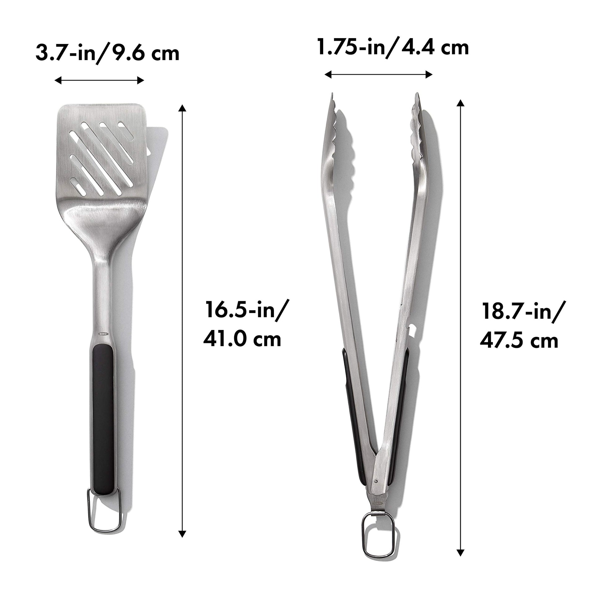 OXO Good Grips Grilling Tools, Tongs and Turner Set, Black OXO
