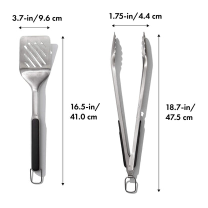 OXO Good Grips Grilling Tools, Tongs and Turner Set, Black OXO