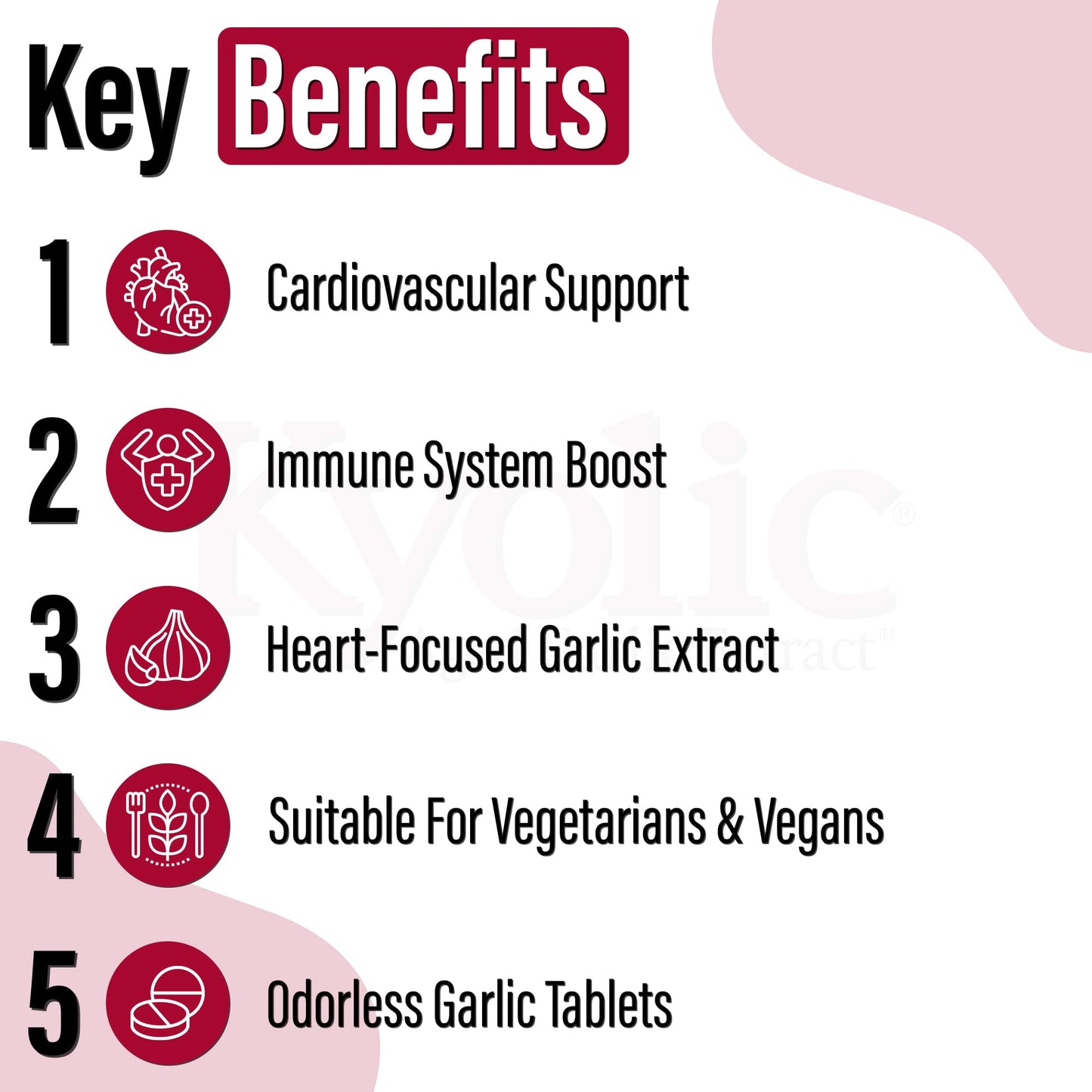 Kyolic - Odourless Aged Garlic Extract Everyday Support Extra Strength One-A-Day 1000mg, 60 Veg Tablets 60-Day Supply - Kyolic Garlic Supplements, Garlic Pills - Herbal Supplement for Wellness Support - Available at All In One Marketplace Canada