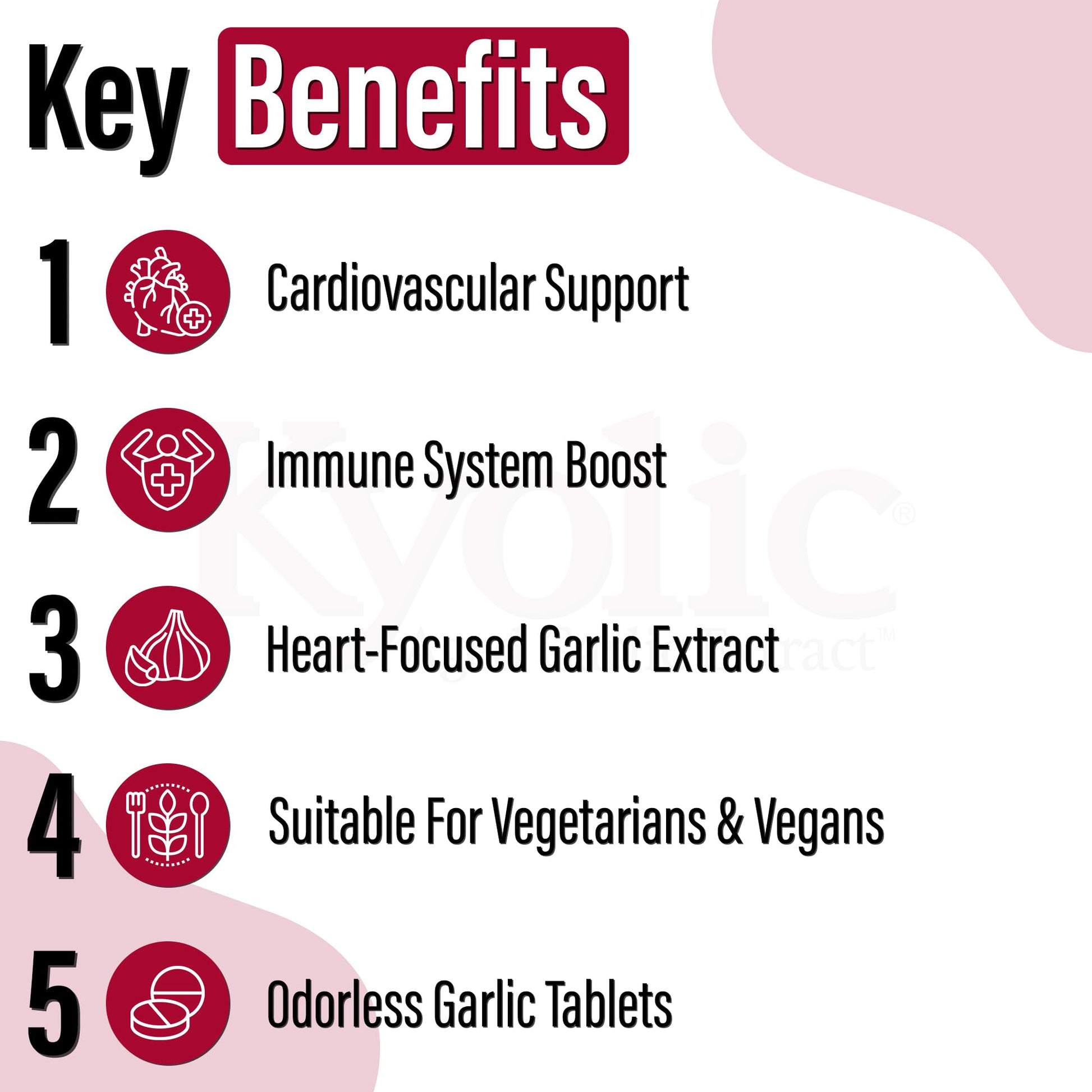 Kyolic - Odourless Aged Garlic Extract Everyday Support Extra Strength One-A-Day 1000mg, 60 Veg Tablets 60-Day Supply - Kyolic Garlic Supplements, Garlic Pills - Herbal Supplement for Wellness Support - Available at All In One Marketplace Canada