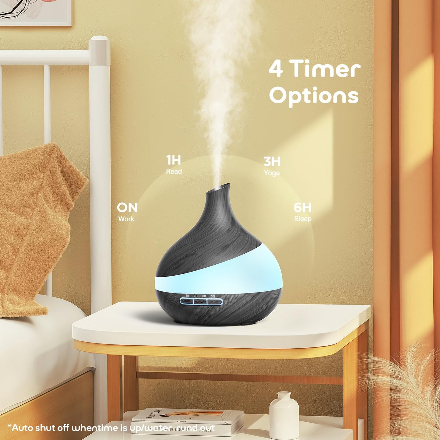 HJTHJT 500ML Essential Oil Diffuser: Aroma Diffuser with Remote Control for Hotel Spa Yoga Room - Humidifiers for Bedroom with 14 Colors LED Night Light for Women Home Relaxation (Starry Black) - Available at All In One Marketplace Canada