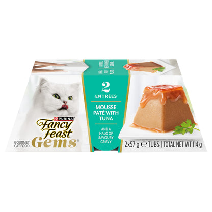 Fancy Feast Gems Wet Cat Food, Mousse Pâté with Tuna 57g (2 Pack x 8)