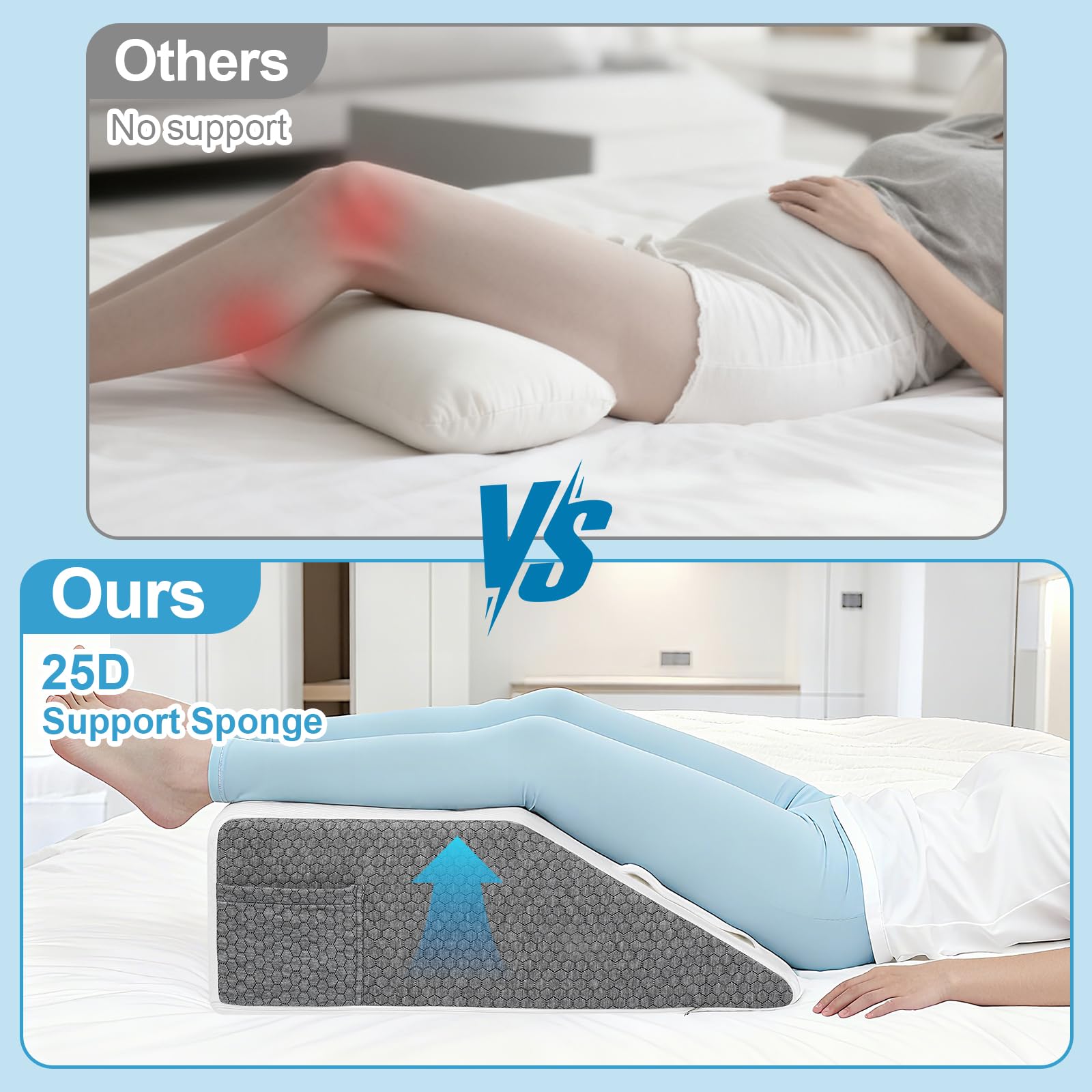 Ceecysaa Leg Elevation Pillow for Bed,20cm Height High-Density Foam Pillow 🍁 All In One Marketplace Canada Ceecysaa