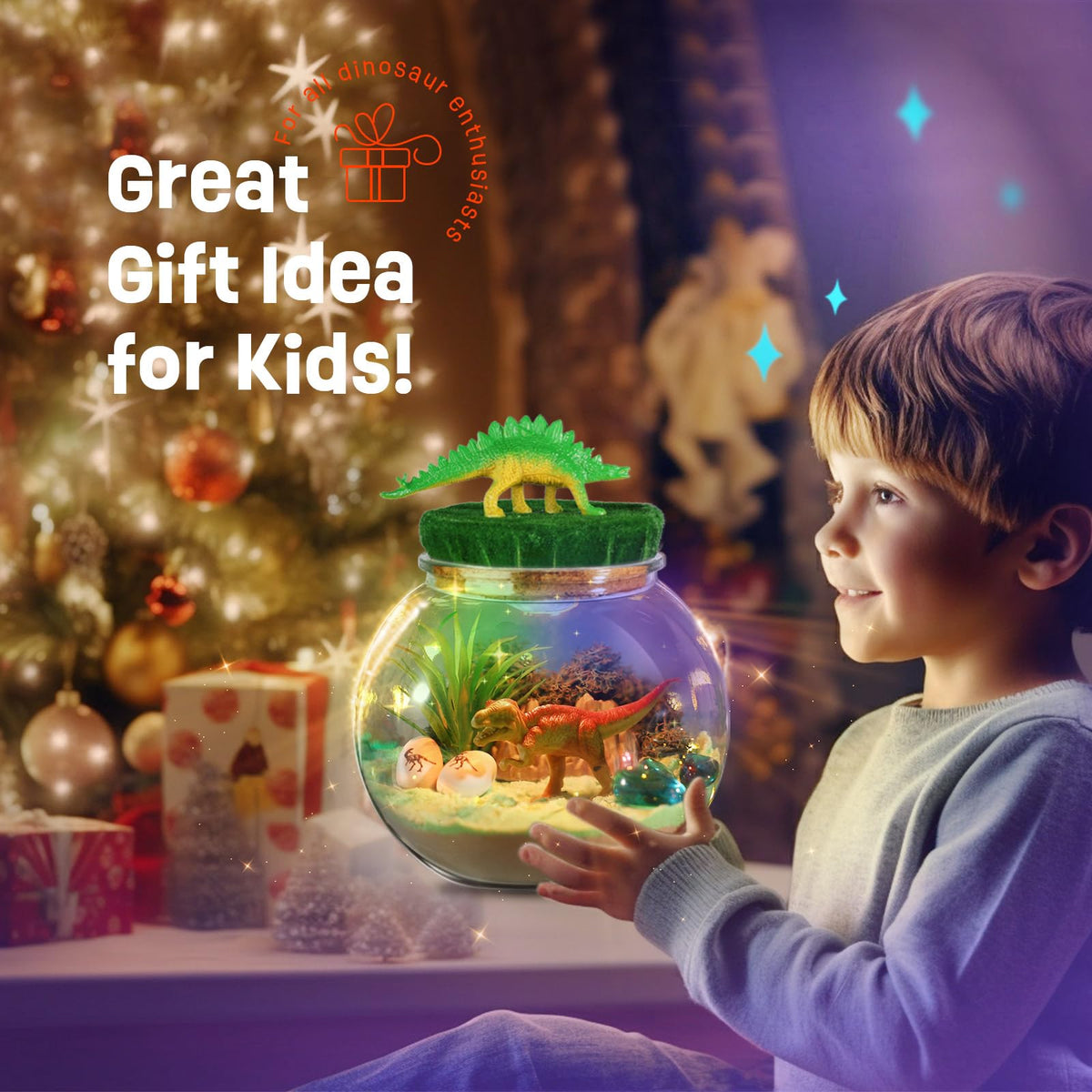 Dinosaur Terrarium Kit for Kids, Light Up Dinosaur Toys for Boys Ages 4-8 🍁 All In One Marketplace Canada