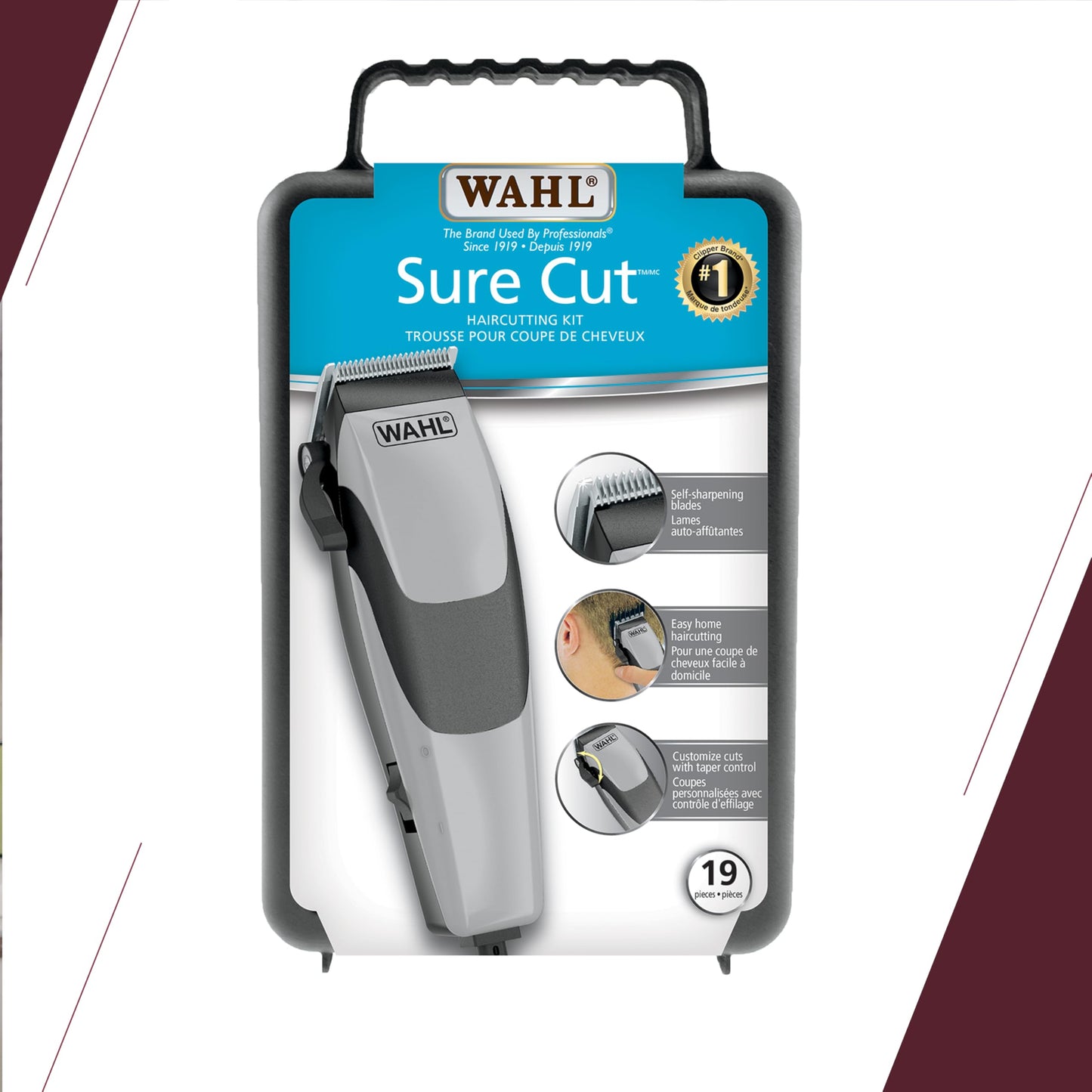 Wahl® Canada Sure Cut™ Home Haircutting Kit, Electric Hair Clipper, Grooming Kit for Men, Trim your hair at home, Certified for Canada - Model 3101 - Available at All In One Marketplace Canada