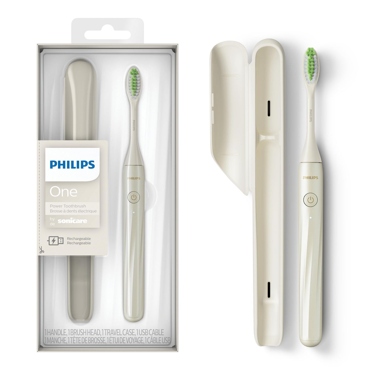 Philips One by Sonicare Rechargeable Toothbrush, 1 Brush Head, White Philips Sonicare