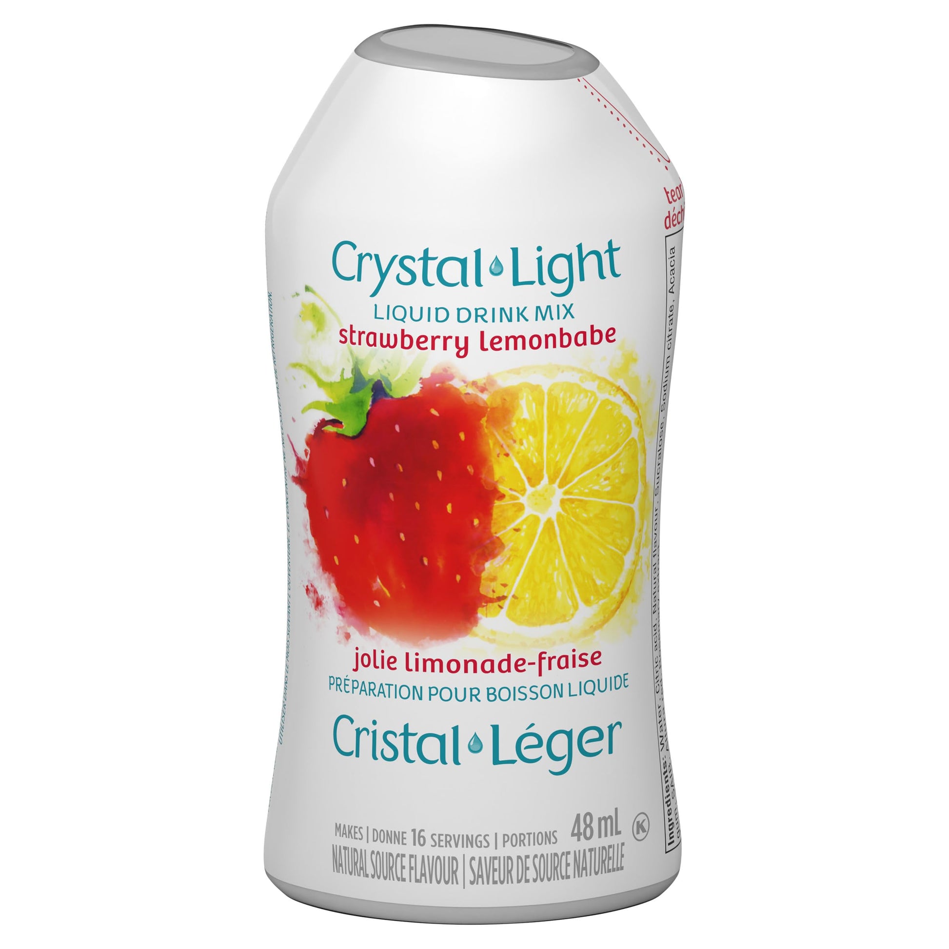 Crystal Light Strawberry Lemonbabe Liquid Drink Mix, 48 mL Bottle (Pack of 12) Crystal Light