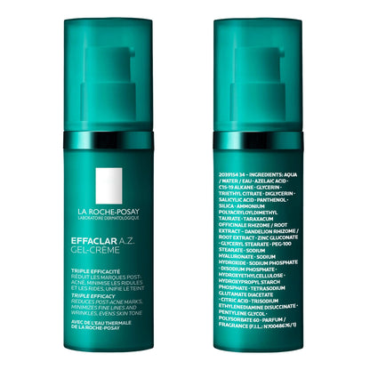 La Roche-Posay Effaclar A.Z. Gel-Cream, Lightweight Daily Moisturizer That Hydrates and Reduces Appearance of Post-Acne Marks and Signs of Aging With Azelaic, Salicylic and Hyaluronic Acids, 40ml