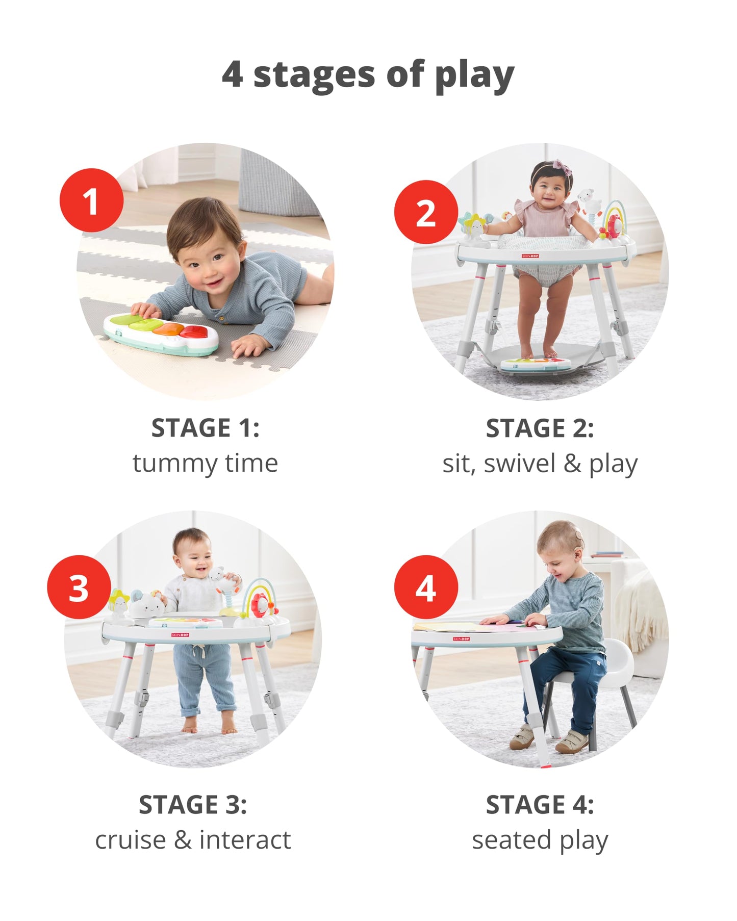 Skip Hop Baby Activity Center: Interactive Play Center with 3-Stage Grow-with-Me Functionality, 4mo+, Silver Lining Cloud 🍁 All In One Marketplace Canada