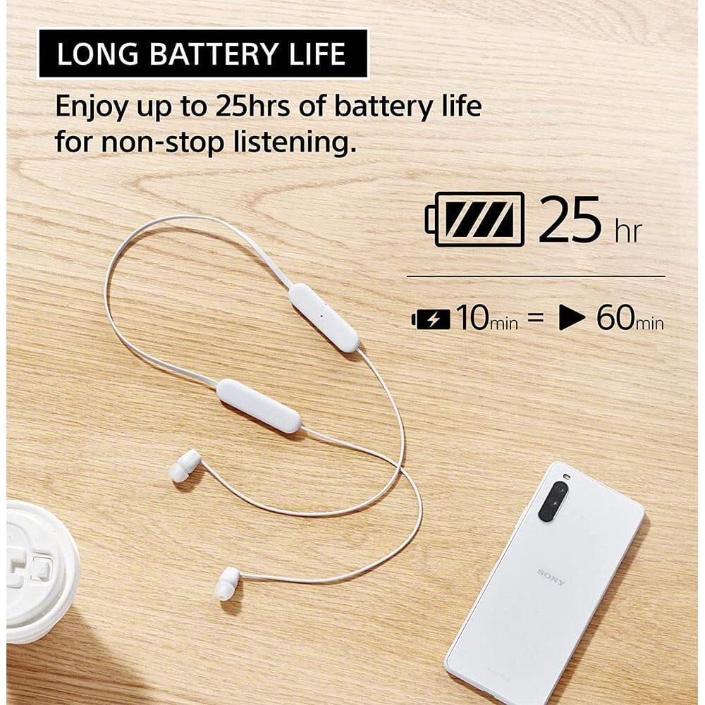 Sony WI-C100 Wireless in-Ear Bluetooth Headphones with Built-in Microphone, White 🍁 All In One Marketplace Canada