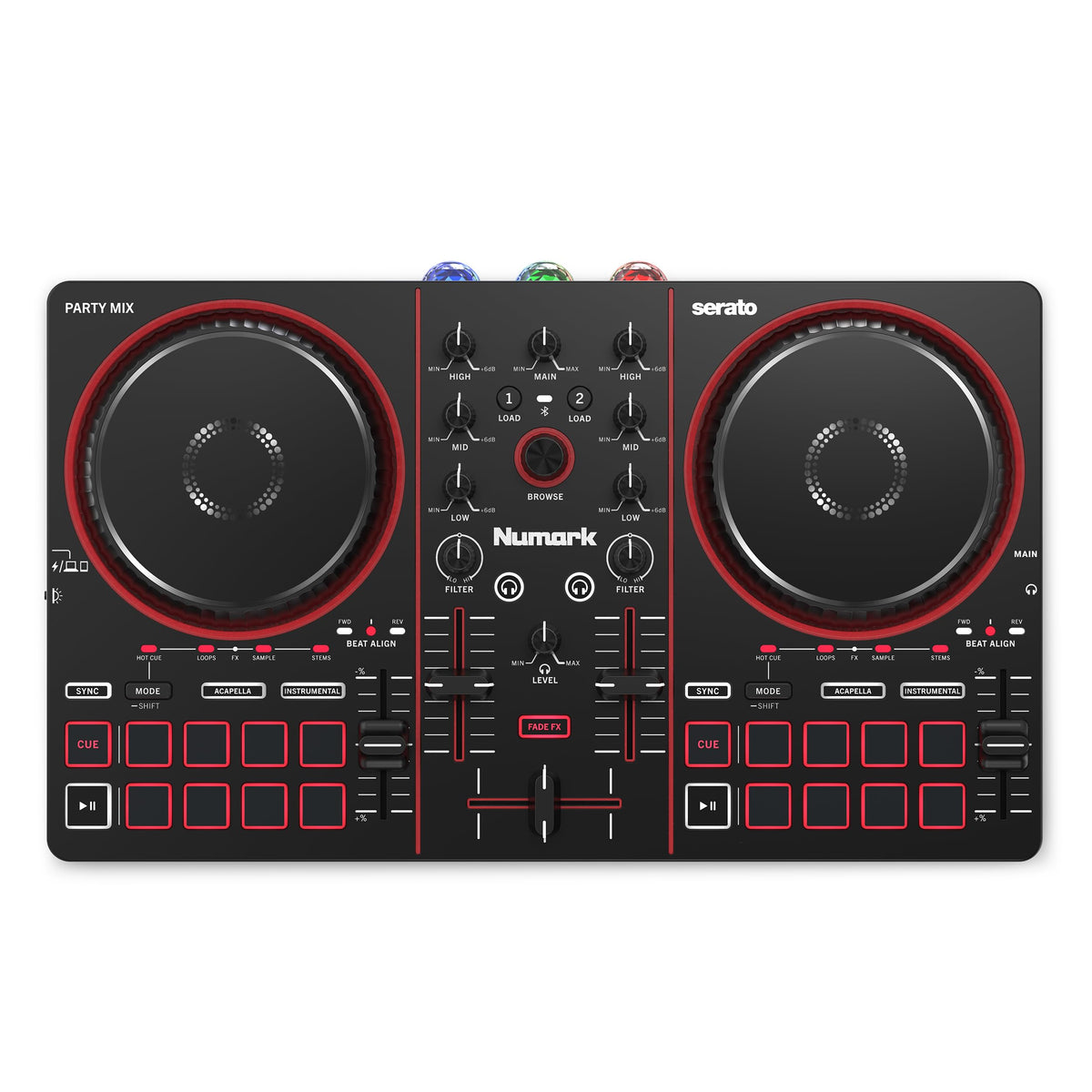 Numark Party Mix III Bluetooth DJ Controller with Built-in Lights