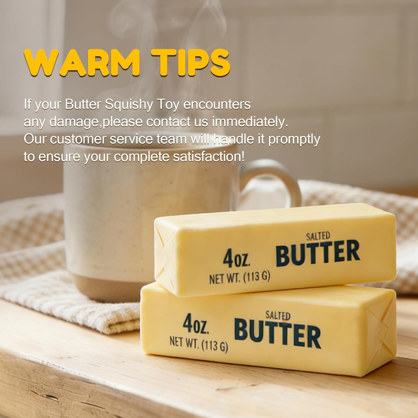 2PCS Butter Squeeze Stress Balls, Butter Stick Stress Relief Slow Rising Fun for Adults Anxiety Relief Party Favors