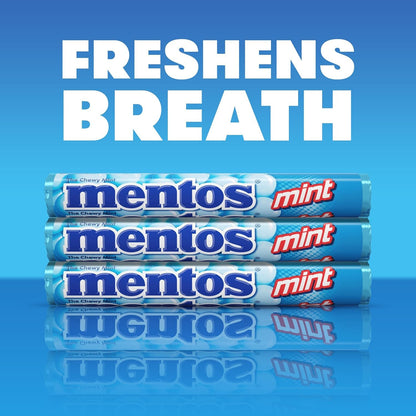 Mentos Chewy Mints, Mint - Pack of 20 Rolls (280 Pieces), 37g per roll - Available at All In One Marketplace Canada