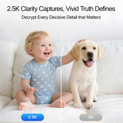 CINMOORE 2.5K Camera Surveillance Interieur, Indoor Security Cam, Free AI Pet/Person/Cry Detection, 4MP Pet Camera with Phone App Pan Tilt 2.4GHz WiFi, Night Vision, Full Duplex Audio