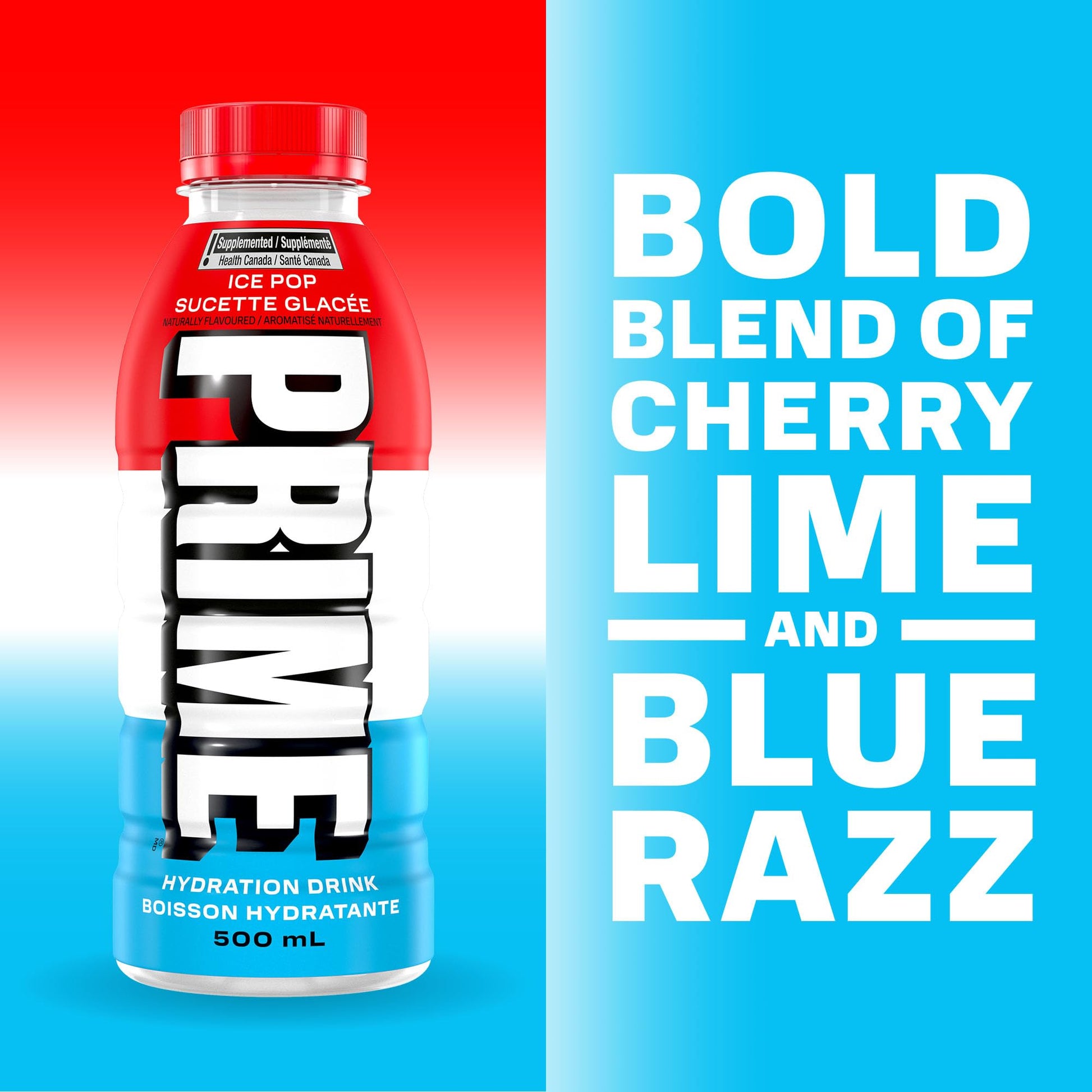 Prime Hydration Drink Ice Pop 12x500ml PRIME HYDRATION