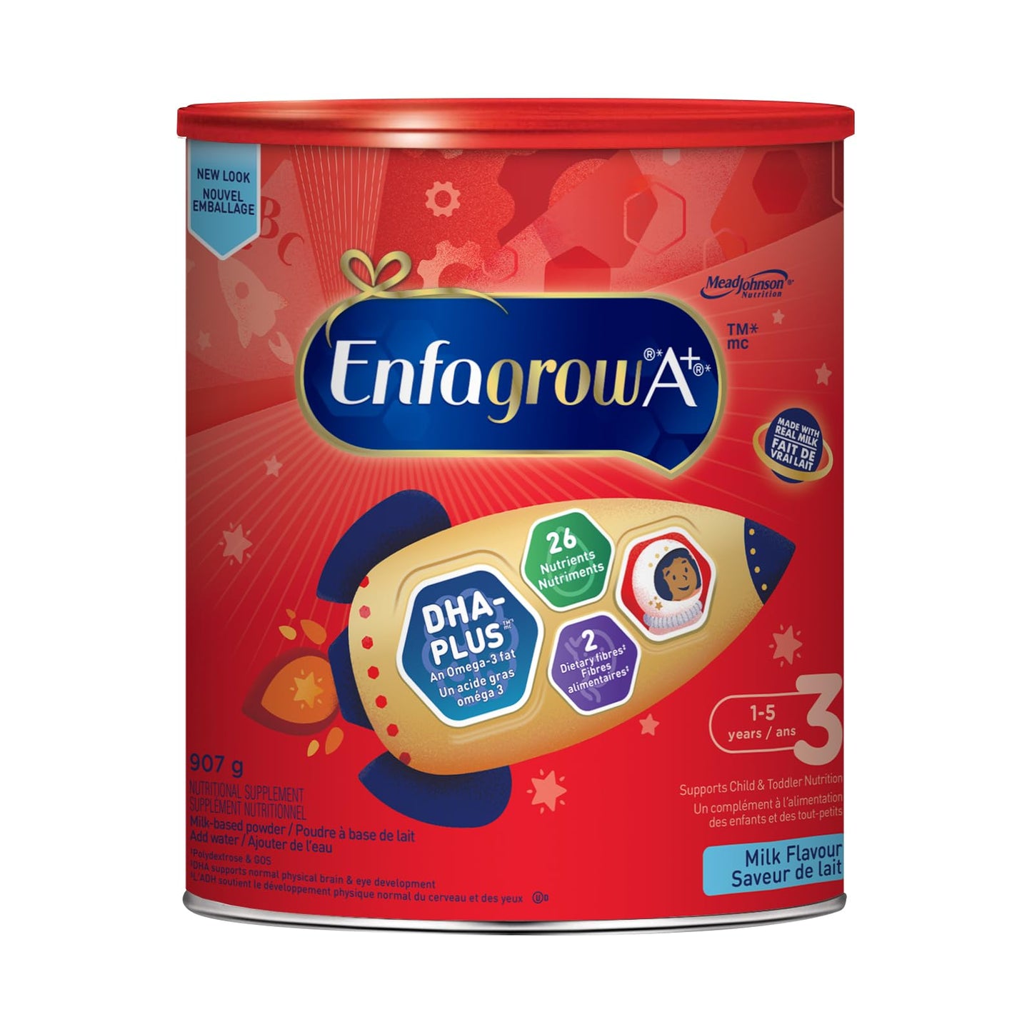 Enfagrow A+ Toddler Nutritional Drink Powder with DHA – Ages 1-5, Milk Flavor, 907g