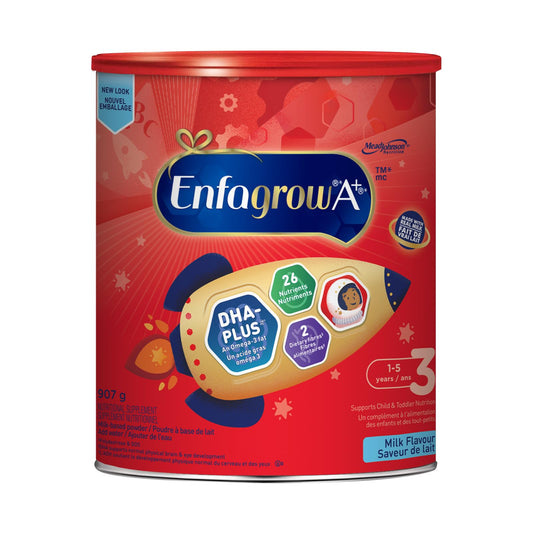 Enfagrow A+ Toddler Nutritional Drink Powder with DHA – Ages 1-5, Milk Flavor, 907g