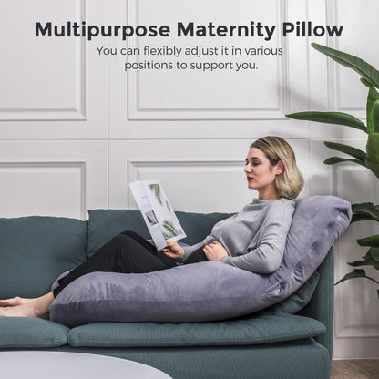 Momcozy Pregnancy Pillows for Sleeping, U Shaped Full Body Maternity Pillow with Removable Cover - Support for Back, Legs, Belly, HIPS for Pregnant Women, 57 Inch Pregnancy Pillow for Women, Grey - Available at All In One Marketplace Canada