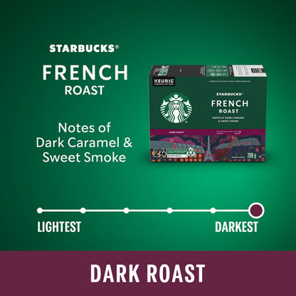 Starbucks French Roast K-Cup Pods, Dark Roast Coffee, 24 Count