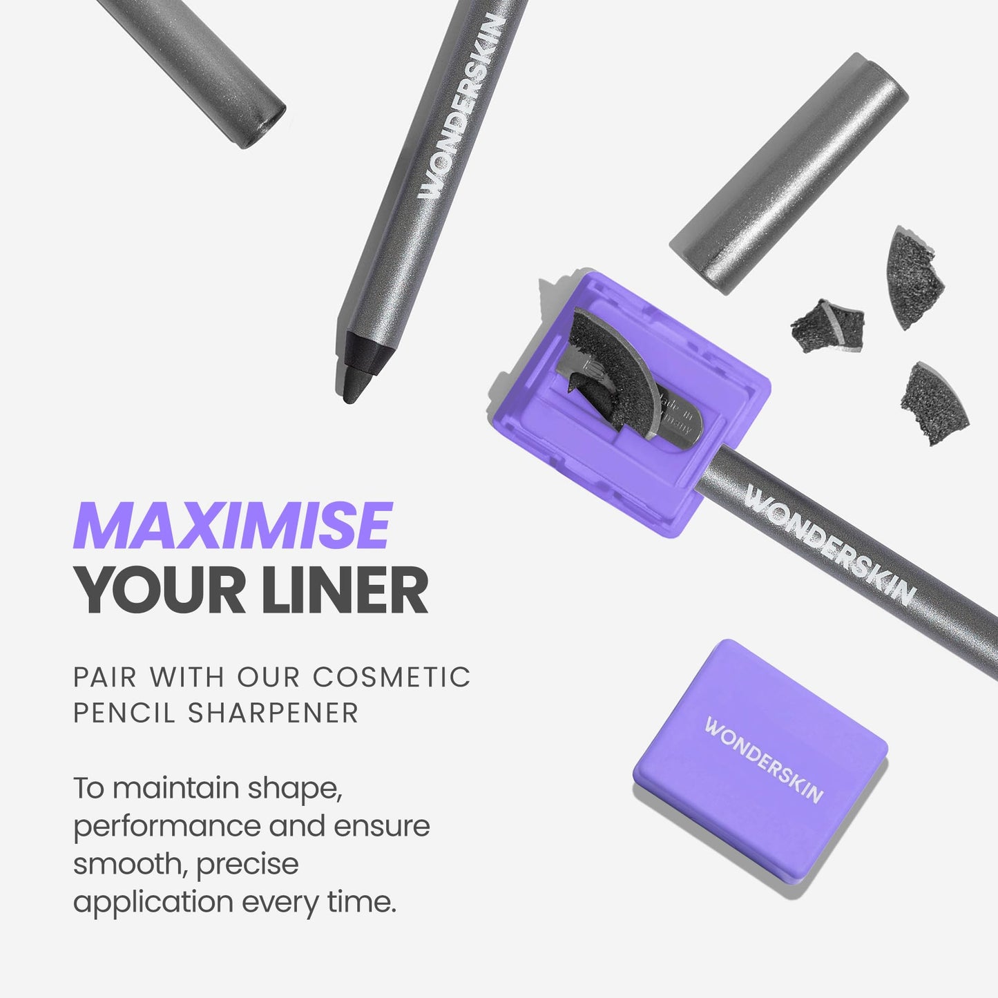Wonderskin Eyeliner Pencil, 1440 Longwear Deep Black Eyeliner Pencil - Waterproof, Sharpenable & Smudge Proof (Liquorice) - Available at All In One Marketplace Canada