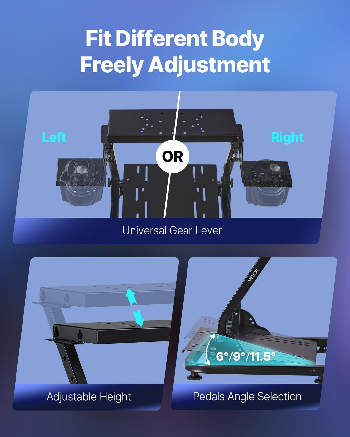 VEVOR Racing Wheel Stand, Adjustable & Foldable Simulator Stand for Logitech G29 G27 G920 G923, Thrustmaster T300RS T300GT T248 TS-PC TSXW Gaming Cockpit,Pedals Simulator NOT Included 🍁 All In One Marketplace Canada