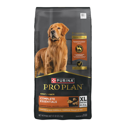 Purina Pro Plan Complete Essentials Dry Dog Food, Shredded Blend Chicken & Rice - 21.3 kg Bag