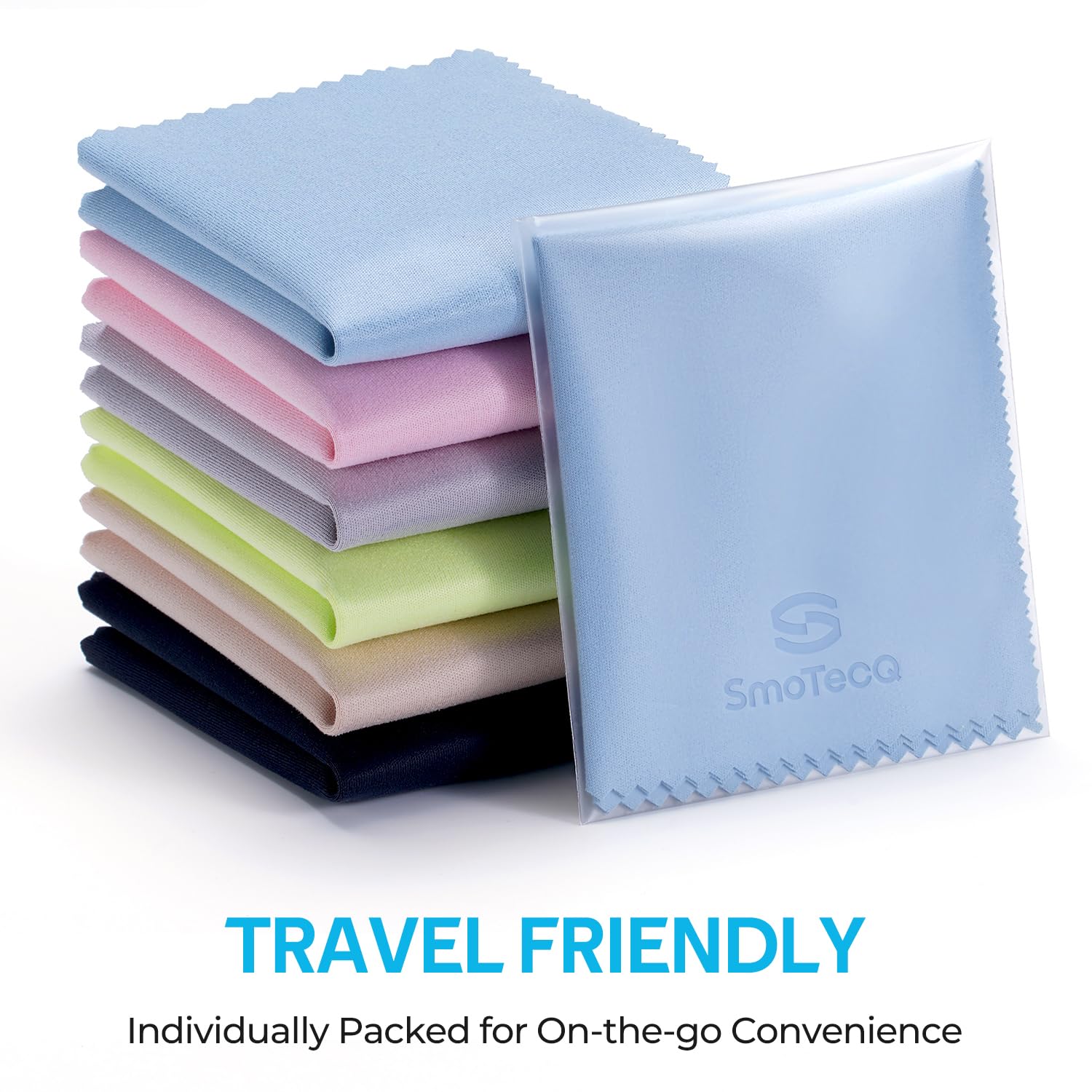 SmoTecQ 12 Pack Microfiber Cleaning Cloths for Glasses & Screens (6x7) - Optical Grade Lens Cleaner for Eyeglasses, Camera, iPhone, iPad & TV - Individually Wrapped, Assorted Colours - Available at All In One Marketplace Canada