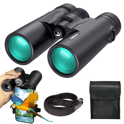 Gosky 10x42 HD Roof Prism Binoculars for Adults with Phone Adapter & Tripod Gosky