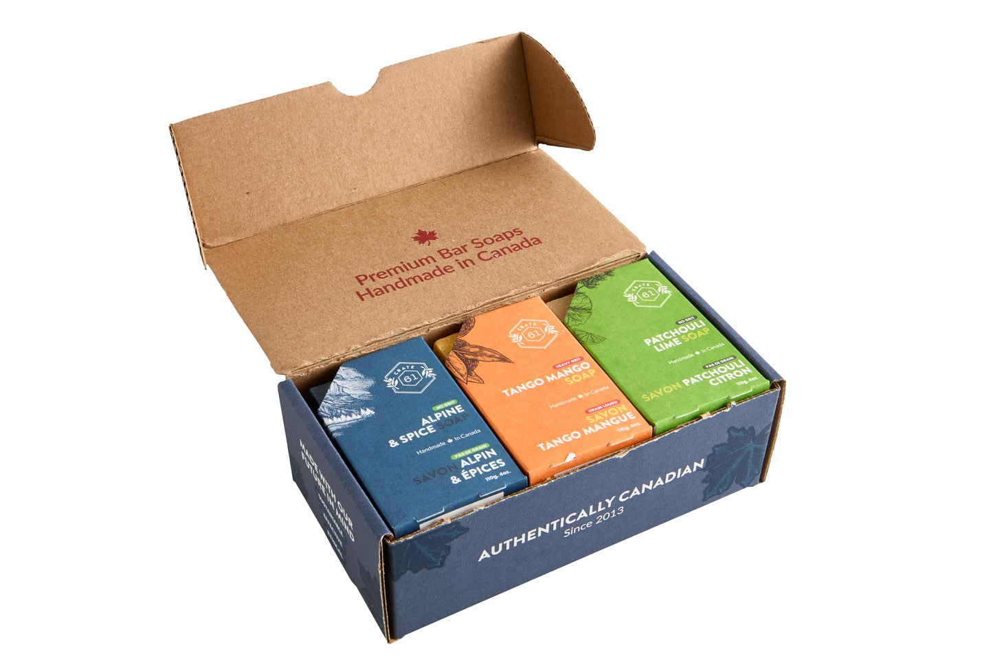 Crate 61, Vegan Natural Bar Soap, Handmade Soap With Premium Essential Oils, Cold Pressed Face And Body Bar Soap For Men And Women 6 Pack (For Him) - Available at All In One Marketplace Canada