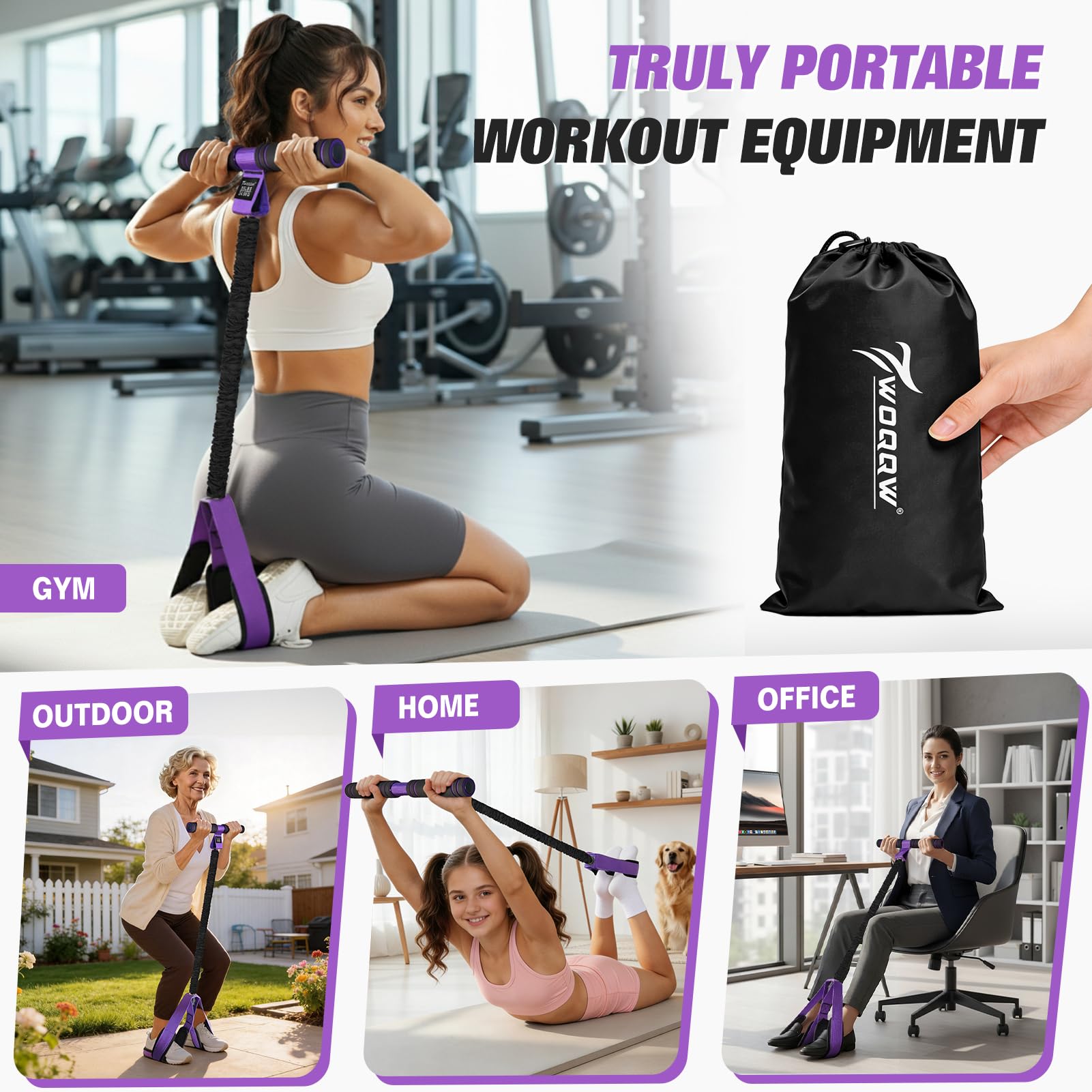 Upgraded Pedal Resistance Band with Handles, Foot Pedal Resistance Bands for Women, Core Abs Leg Training, Exercise Bands for Full Body Workout Fitness, Home Gym Equipment, Pilates & Physical Therapy - Available at All In One Marketplace Canada