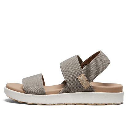KEEN Women's Elle Backstrap Casual Platform Open Toe Wedge Sandals, Brindle/Birch, 8 KEEN