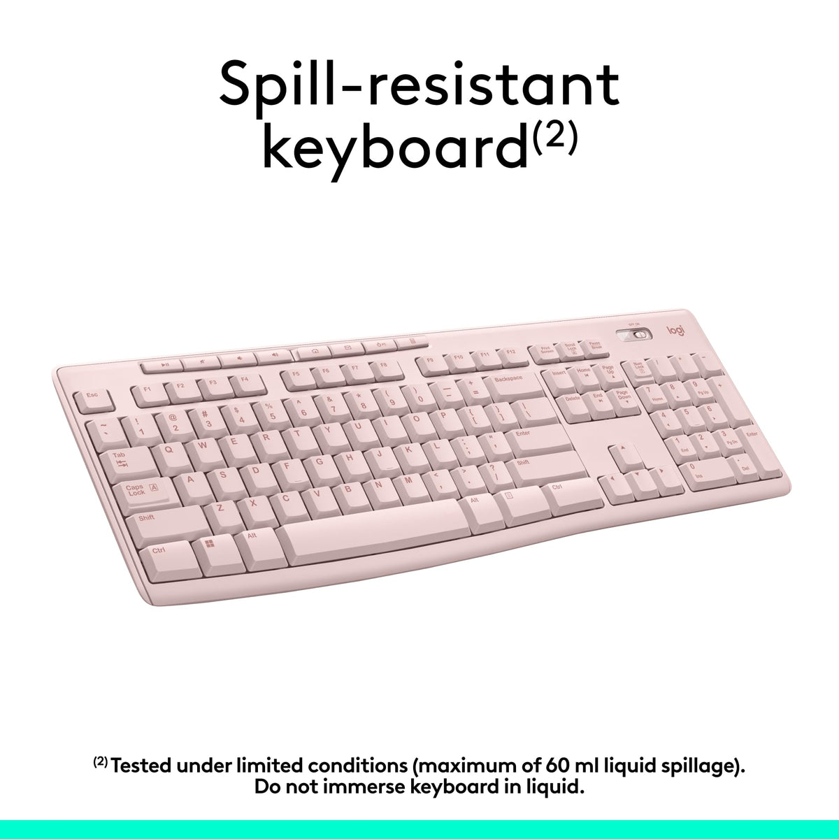 Logitech K270 Full Size Wireless Keyboard for Windows - Rose