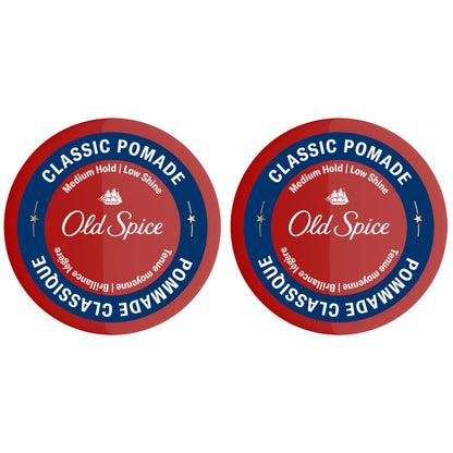 Old Spice Hair Styling Pomade for Men, Medium Hold No Shine, 126 g Total (2 Count of 63 g Each) - Available at All In One Marketplace Canada