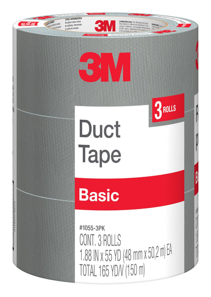 3M Duct Tape, 3 Rolls, 1.88 Inches x 55 Yards, Hand Tear, Bundle, Patch, Protect & Repair, Great Strength for Durability, Adheres to Multiple Surfaces (1055-3PK) 🍁 All In One Marketplace Canada
