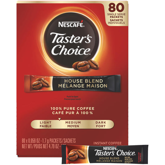 NESCAFÉ Taster's Choice Original Instant Coffee - 80 Single Serve Sticks (4.79 oz)