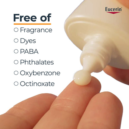 Eucerin Complete Hydration Ultra-Light Fluid Sunscreen, Daily Face Sunscreen SPF 50 With Hyaluronic Acid, Body SPF 50 Lotion with UVA-UVB Sun Protection, Fragrance Free & Non Greasy, 50 ml - Available at All In One Marketplace Canada