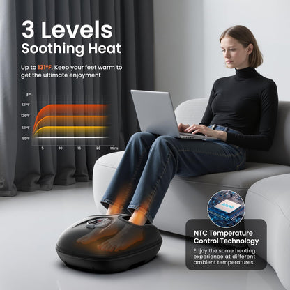 RENPHO Foot Massager with Heat, Deep Kneading Electric Shiatsu Foot Massager Machine with Wireless Remote Control, 3 Heating Levels & Air Compression, Birthday Gifts for Women Men - Available at All In One Marketplace Canada