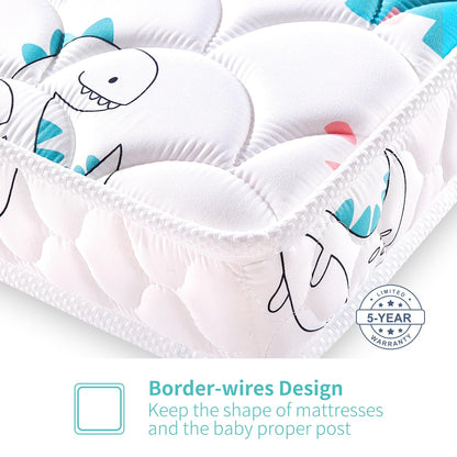 Premium Dual-Sided Crib & Toddler Mattress, Hypoallergenic, 5" Firm Soft Crib Mattress, Non-Toxic - Fits Standard Cribs & Toddler Beds - Available at All In One Marketplace Canada