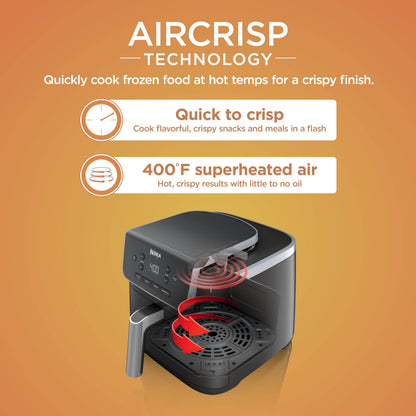 Ninja Air Fryer Pro 4in1, 5 QT (4.7 L) Capacity, Air Fry, Roast, Bake, Reheat, Dehydrate, Roast, Crisp Technology, Nonstick Basket & Crisper Plate, Grey, AF141C (Canadian Version) Ninja