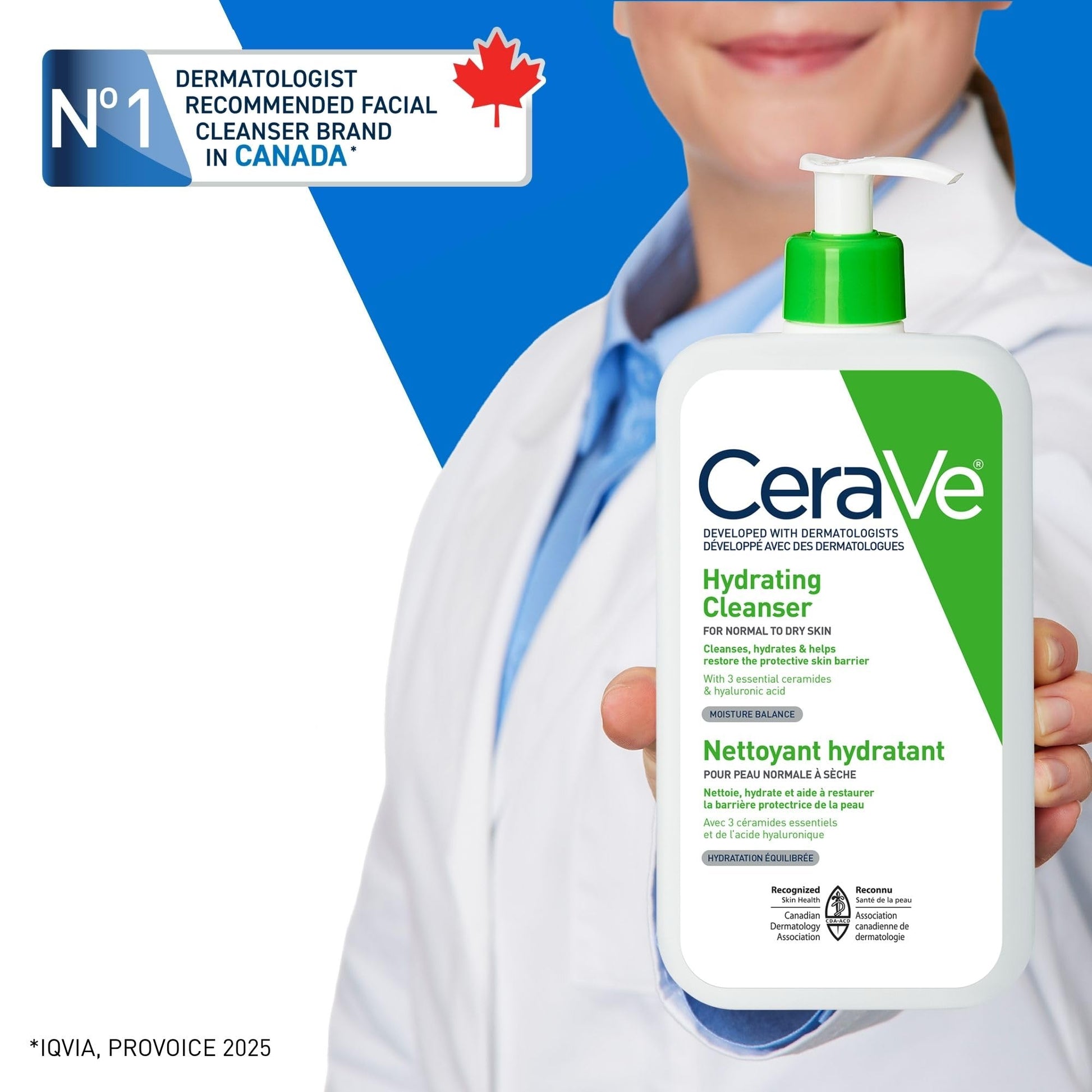 CeraVe Hydrating Face Wash, Daily, Gentle Moisturizing Non-Foaming Facial Cleanser for Men & Women with Hyaluronic Acid, Ceramides, Glycerin. Suitable for Dry & Sensitive Skin, Fragrance-Free, 473ML