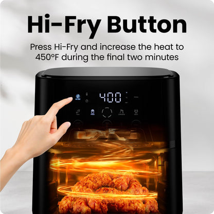 Chefman Air Fryer – 4 QT Compact Airfryer for Quick & Easy Meals, Features Hi-Fry Technology for Extra Crisp, Easy-View Window, Touch Controls with 4 Presets, Nonstick & Dishwasher Safe Basket - Black - Available at All In One Marketplace Canada