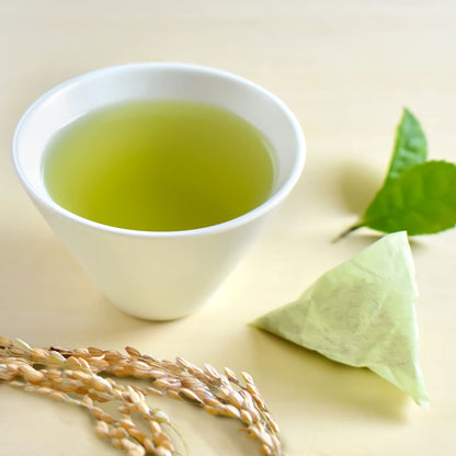 chaganju Genmaicha Green Tea with Roasted Brown Rice - Japanese Tea Bags, Low Caffeine (3g × 60 Bags)