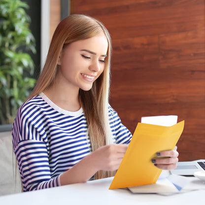 UCGOU Kraft Bubble Mailers 4x8 Inch 50 Pack Usable Size 4x7 Inch Yellow Padded Envelopes #000 Small Business Mailing Package Self Sealing Tear Resistant Boutique Bulk Mail Shipping Bags Bubble Mailers