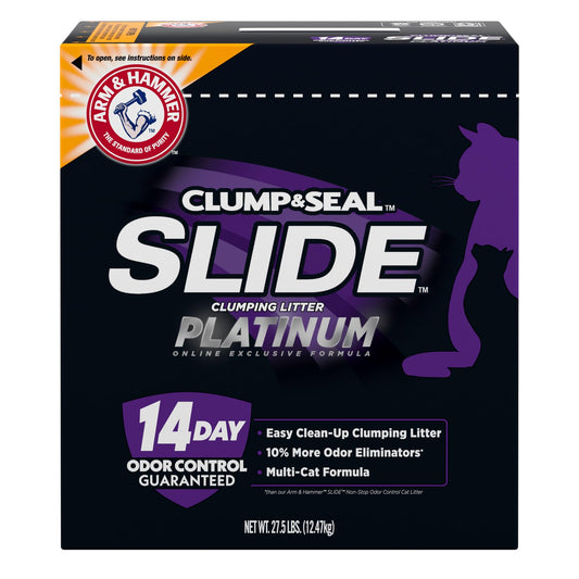 ARM & HAMMER Platinum Cat Litter, Clump & Seal, EXTRA STRENGTH Odour Control with 14 Days of Odour Control, Multi-Cat, Hard Clumping Clay, 99.99% Dust Free, 12.47kg (Pack of 1)