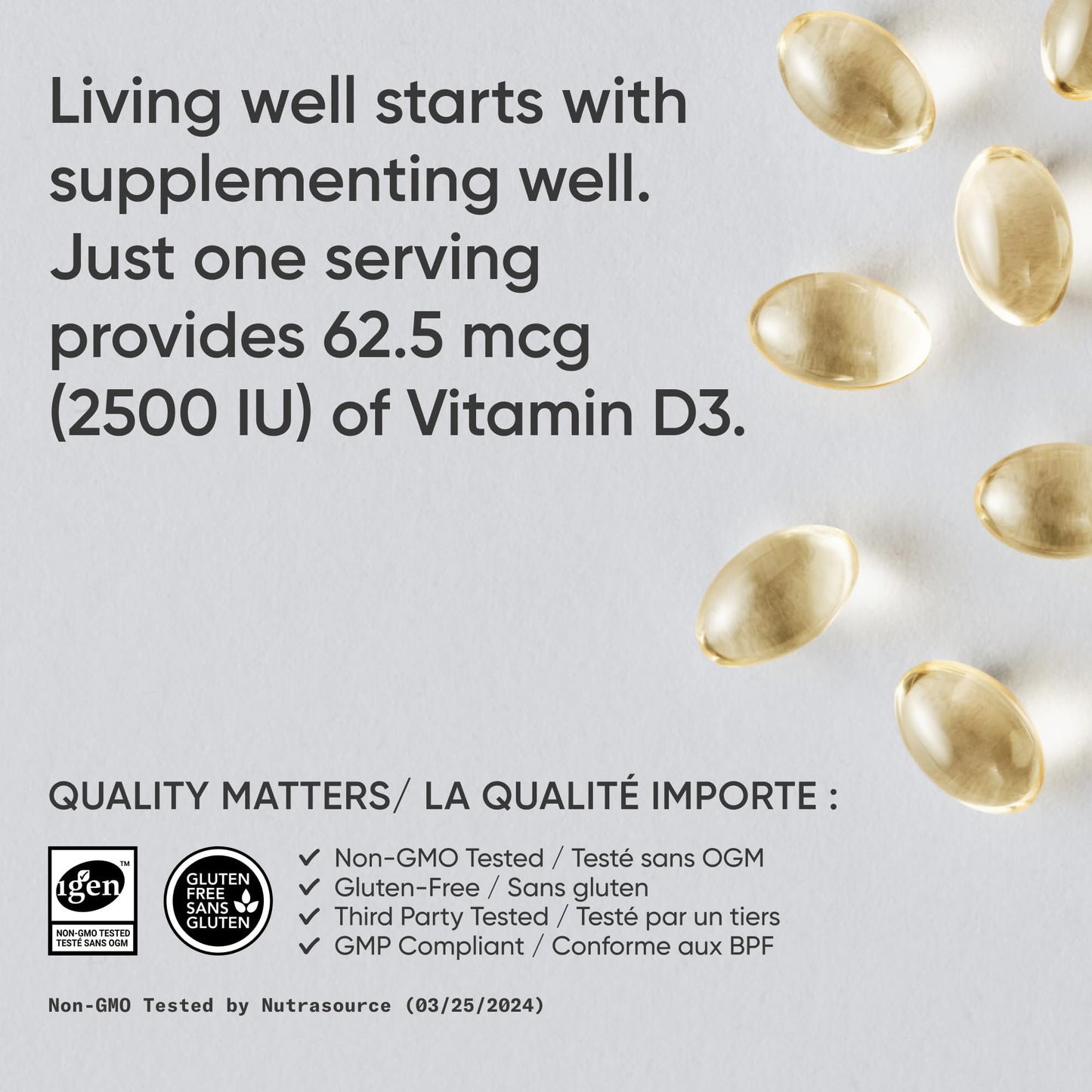 Sports Research® Vitamin D3 2500 IU with Coconut MCT Oil - High Potency Vitamin D Supplement for Immune & Bone Support - Non-GMO Verified, Gluten & Soy Free – 62.5mcg, 360 Liquid Softgels