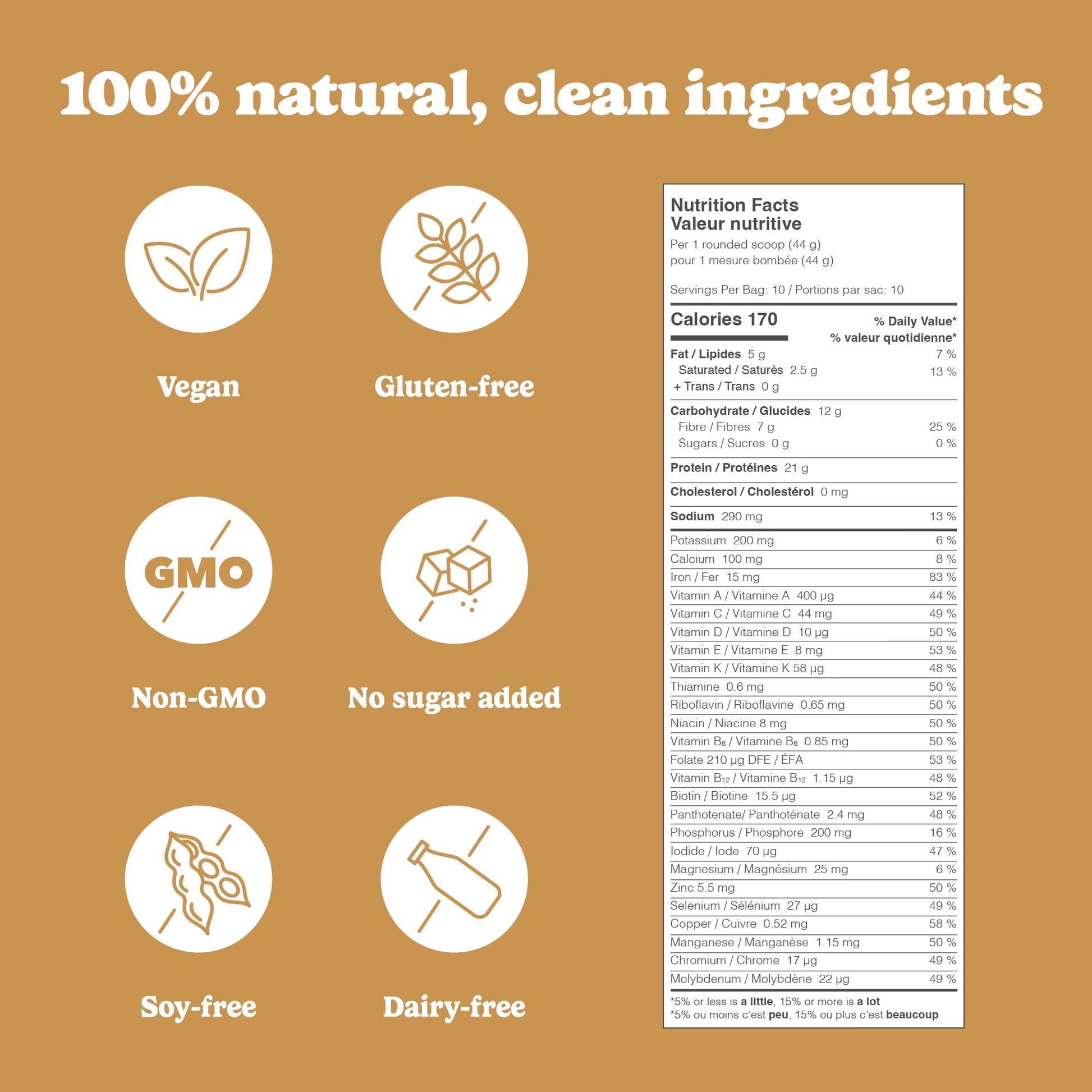 Good Protein Vegan Plant-based Protein Powder 100% Natural, Non-GMO, Dairy-free, Gluten-free, Soy-free, No Added Sugar and Nothing Artificial. Mocha All-in-One Shake 440 grams