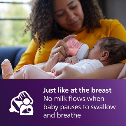 Philips Avent Natural Baby Bottles, Slow Flow, 4 oz, BPA-Free, 3-Pack