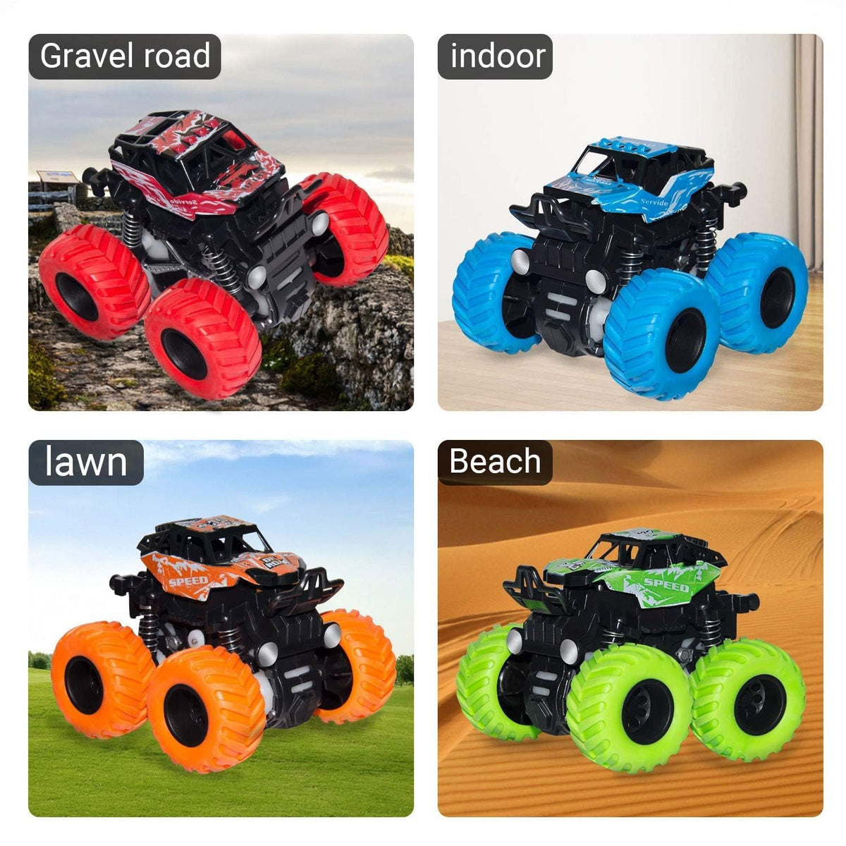 Monster Trucks for Boys Age 4-7, Toy Trucks for Toddlers 2-4 Years (4 Pack) 🍁 All In One Marketplace Canada