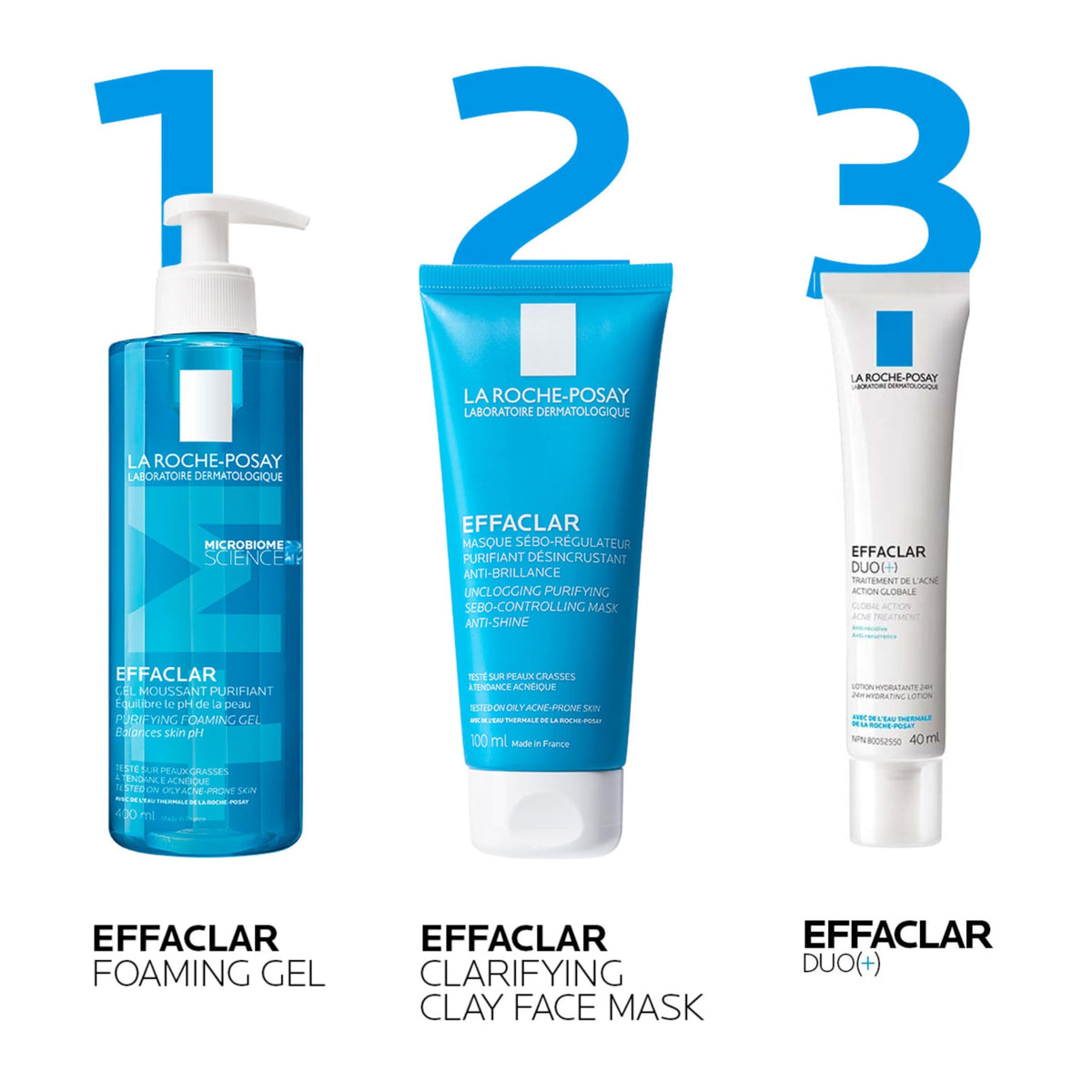 La Roche-Posay Clarifying Clay Skincare FACE MASK, Effaclar Unisex Purifying Clay Mask for Oily Skin, Sebum Controlling with Kaolin Clay, Travel Size Approved, 100 ml.