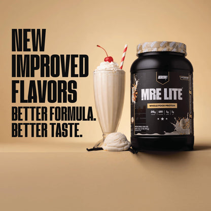 REDCON1 MRE Lite Meal Replacement Powder, Vanilla Milkshake - Animal Based Whole Food Protein Blend with MCT Oil + Pea Protein - Keto Friendly, Low Carb & Whey Free Protein Supplement (1.92 lbs) Redcon1